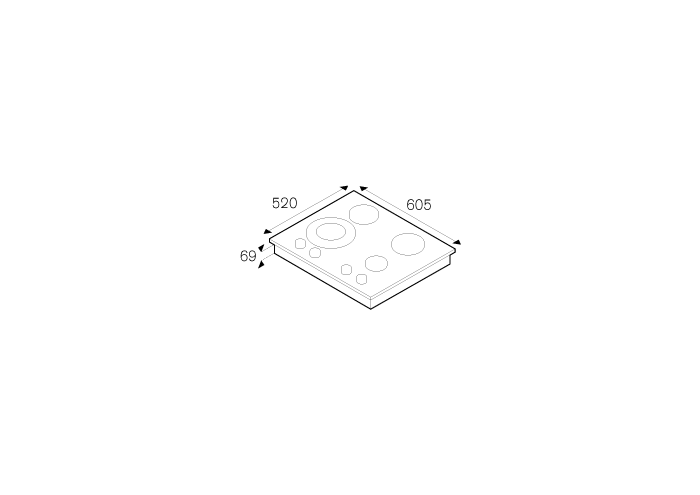 60 2-segment 3-Burner Gas hob | Bertazzoni