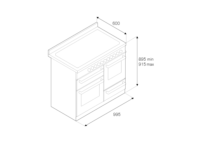 100 cm induction top electric triple oven | Bertazzoni