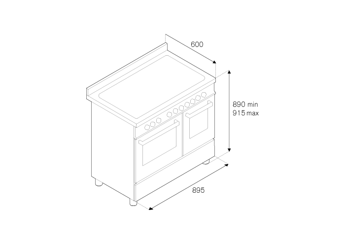 90 cm induction top electric double oven | Bertazzoni