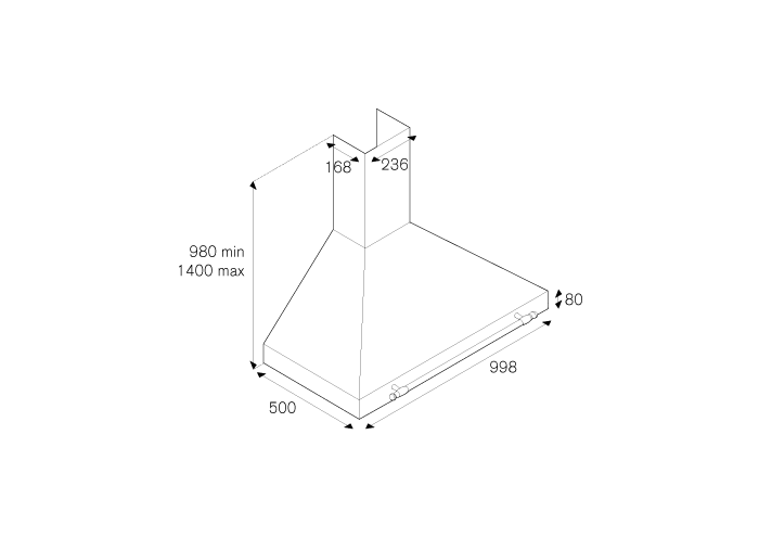 100 cm Wall Mount, 1 motor | Bertazzoni