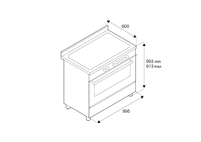 90cm induction top, electric oven | Bertazzoni