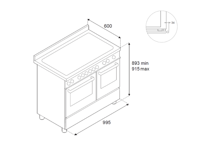 100 cm 6-burner electric double oven | Bertazzoni