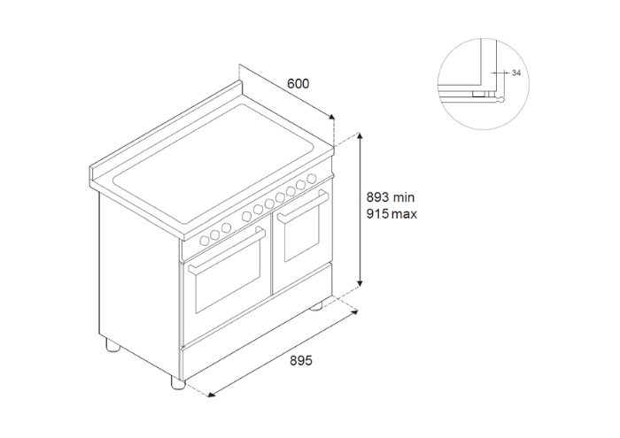 90 cm induction top electric double oven | Bertazzoni