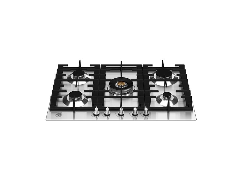 75 cm Gas hob with central wok | Bertazzoni - Stainless Steel