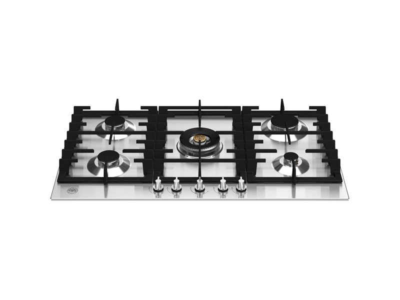 90 cm Gas hob with central dual wok | Bertazzoni - Stainless Steel